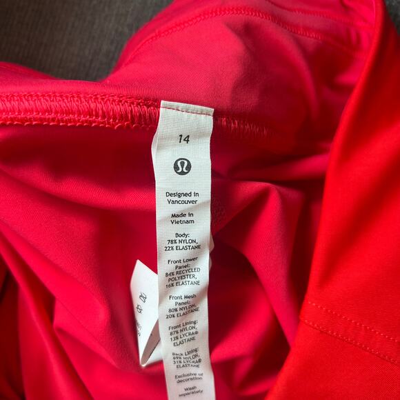 Lululemon Asymmetrical Layered High-Rise Tennis Skirt Red Pink Golf Pickleball - Picture 8 of 8